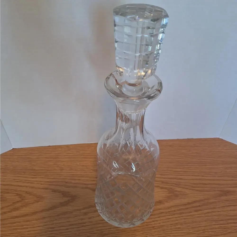 Vintage Cut Crystal Liquor Decanter 13.5